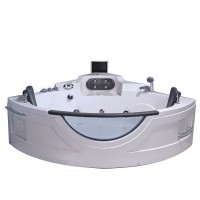 Corner Jet Whirlpool Massage Bath Sex Massage 2 Person Bathtub With TV